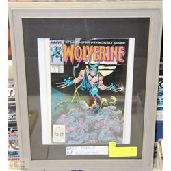 #1 RARE WOLVERINE COMIC BOOK DISPLAY  FRAMED