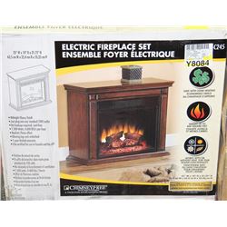 NEW ELECTRIC FIREPLACE SET 25"X10"X21"HIGH