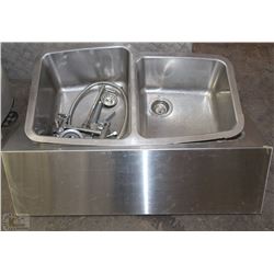 INDUSTRIAL STAINLESS STEEL DOUBLE SINK INSERT,