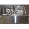 Image 1 : INDUSTRIAL STAINLESS STEEL DOUBLE SINK INSERT,