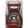 Image 1 : SET OF THREE WOOD & GLASS END TABLES