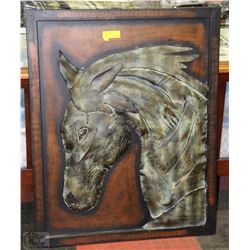 METAL HORSE WALL HANGING 29"W X 36"H