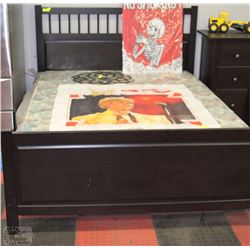 IKEA BLACK BEDROOM SET WITH BED FRAME, HEADBOARD,