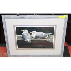 ROBERT BATEMAN SEAGULLS TRIPLE MATTED AND FRAMED