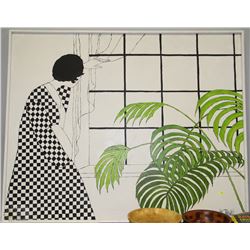 LARGE CHINESE CANVAS PICTURE APPROX 80" WIDE +HIGH