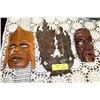 Image 1 : 3PCS WOOD CARVED MASKS/FACES