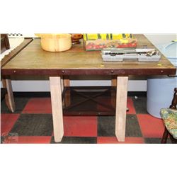 RUSTIC WOOD BAR TABLE 52"X36"H