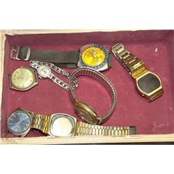 INTRICATE BOX OF ESTATE WATCHES