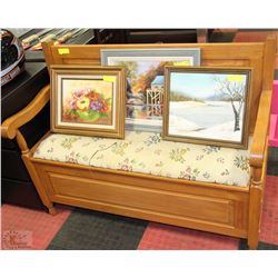 PINE BENCH WITH STORAGE