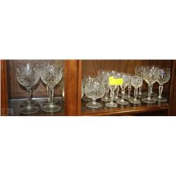 21PCS FLOWER PATTERN CRYSTAL GLASSES