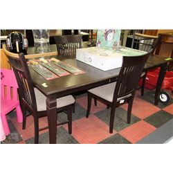 WOODEN DINING TABLE WITH FOUR SIDE CHAIRS