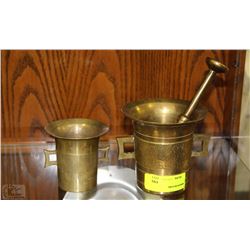 BRASS MORTER AND PESTIL 3 PCS SET