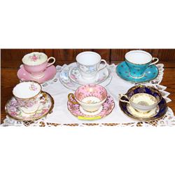 6PCS ENGLISH CHINA CUP AND SAUCER ASSORTMENT