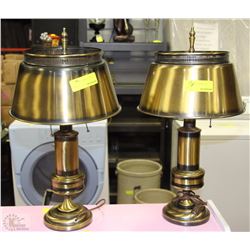 PAIR OF BRASS LAMPS