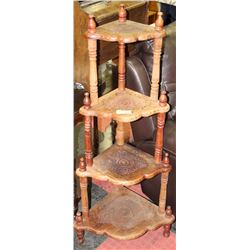 VINTAGE WOOD CARVED CORNER SHELF