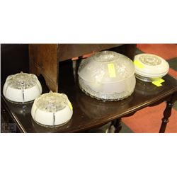 6 VINTAGE ESTATE GLASS LAMP SHADES