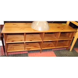 WOODEN BENCH WITH SHOE SLOTS