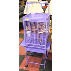 PURPLE BIRD CAGE WITH STAND