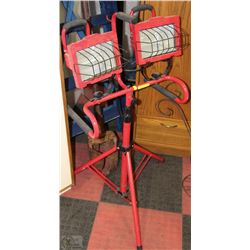 RED DUAL HALOGEN WORKLIGHT WITH TRI-POD