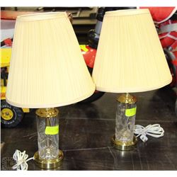 PAIR OF VINTAGE PINWHEEL CRYSTAL TABLE LAMPS