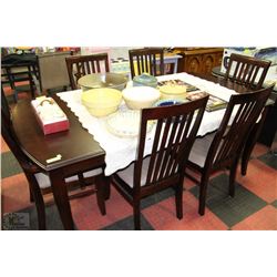 DINING ROOM TABLE WITH TWO ARM CHAIRS & FOUR SIDE
