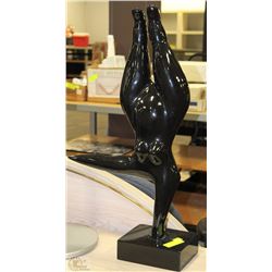 HEAVY BLACK VENUS STATUE ON SWIVEL BASE 28" TALL