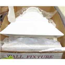 LOT OF 4 CERAMIC WALL SCONCES & ELECTRICAL FITTING