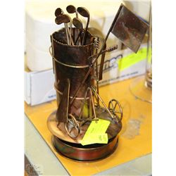HANDCRAFTED ESTATE METAL GOLF ORNAMENT MUSIC BOX