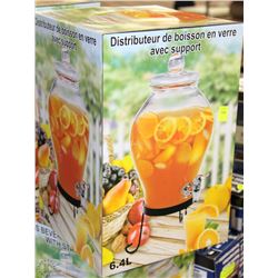 NEW 6.4L GLASS BEVERAGE DISPENSER