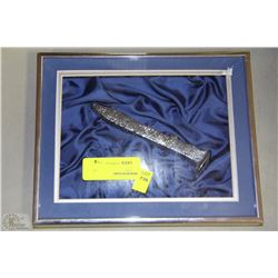FRAMED CHROME PLATED RAILROAD SPIKE