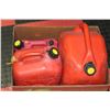 Image 1 : BOX OF 3 RED JERRY CANS - 5 GAL, 2 GAL &