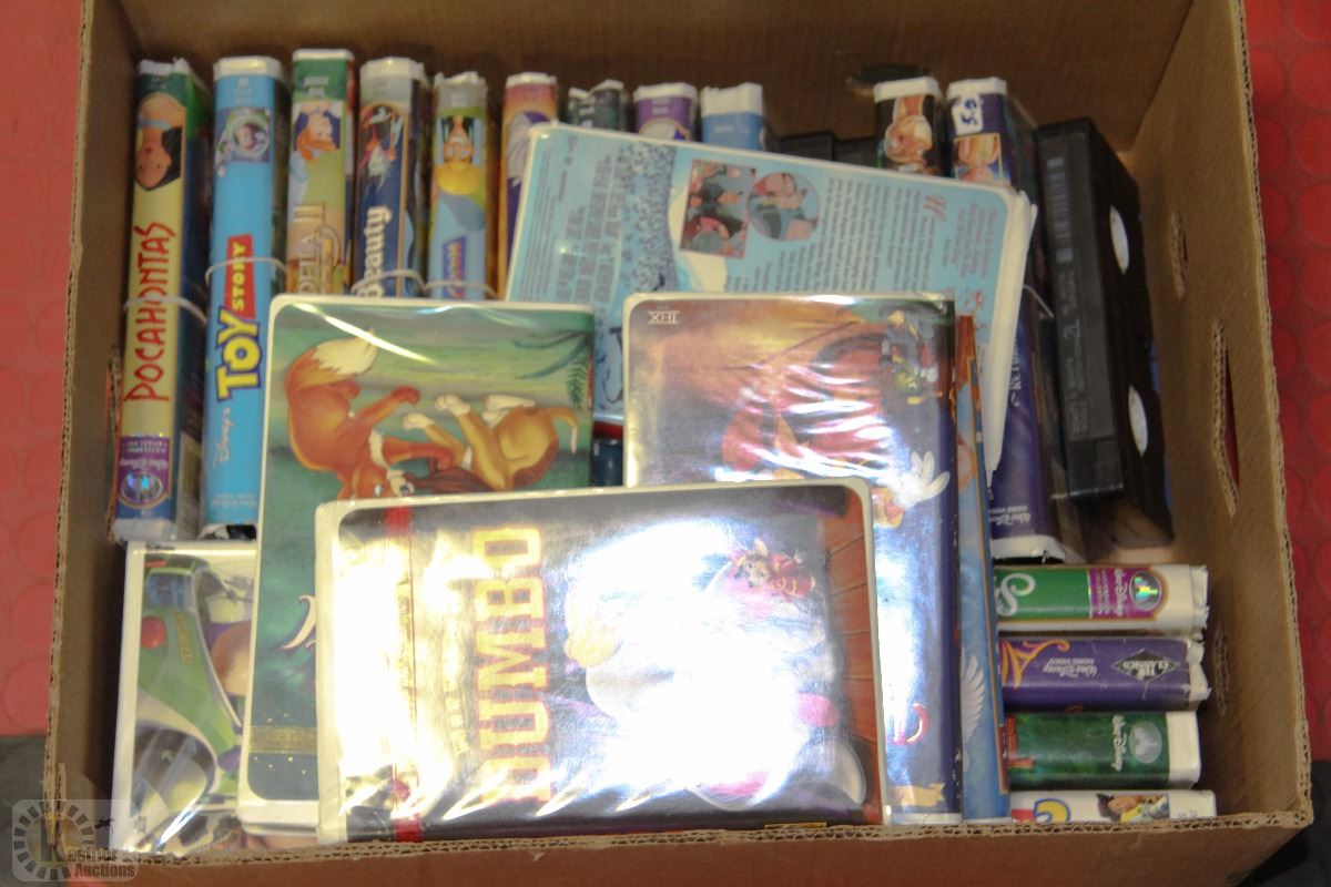 BOX FULL OF COLLECTIBLE WALT DISNEY VHS