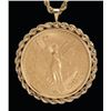 Stunning 50 Peso Gold Coin w/14k YG Bezel/Chain