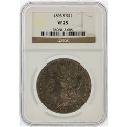 1893-S $1 Morgan Silver Dollar Coin NGC Graded VF25