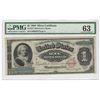 Image 1 : 1886 $1 Silver Certificate Martha Washington Note PMG Graded CU63