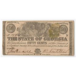 1863 50 Cents The State of Georgia Confederate Note