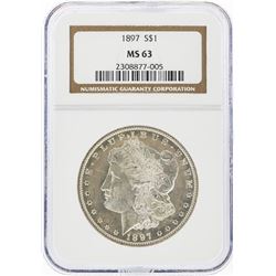 1897 $1 Morgan Silver Dollar NGC Graded MS63