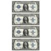 Image 1 : 1923 $1 Large Silver Certificate Cut Sheet of (4) Gem New Notes