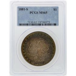 1881-S $1 Morgan Silver Dollar PCGS Graded MS65