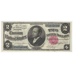 1891 $2 Silver Certificate Note William Windom