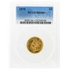 Image 5 : 1878 $3 Indian Princess Gold Coin PCGS Graded MS66+