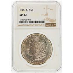 1883-O $1 Morgan Silver Dollar NGC Graded MS63