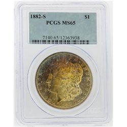 1882-S $1 Morgan Silver Dollar PCGS Graded MS65 w/ Nice Toning