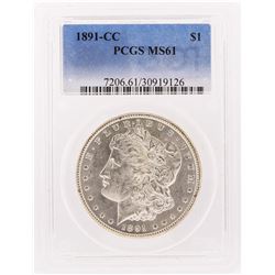 1891-CC $1 Morgan Silver Dollar Coin PCGS MS61