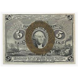 March 3, 1863 Five Cent Second Issue Fractional Note