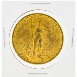 1908 NM $20 St Gaudens Double Eagle Gold Coin