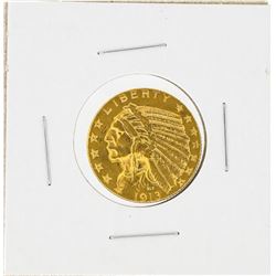 1913 $5 Indian Head Half Eagle Gold Coin AU