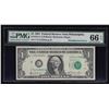 Image 1 : 1981 $1 Federal Reserve Note Misalignment ERROR PMG Gem Unc 66 EPQ