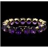 Image 2 : 76.14 ctw Amethyst Bracelet - 14KT Yellow Gold
