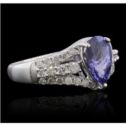 14KT White Gold 1.88 ctw Tanzanite and Diamond Ring